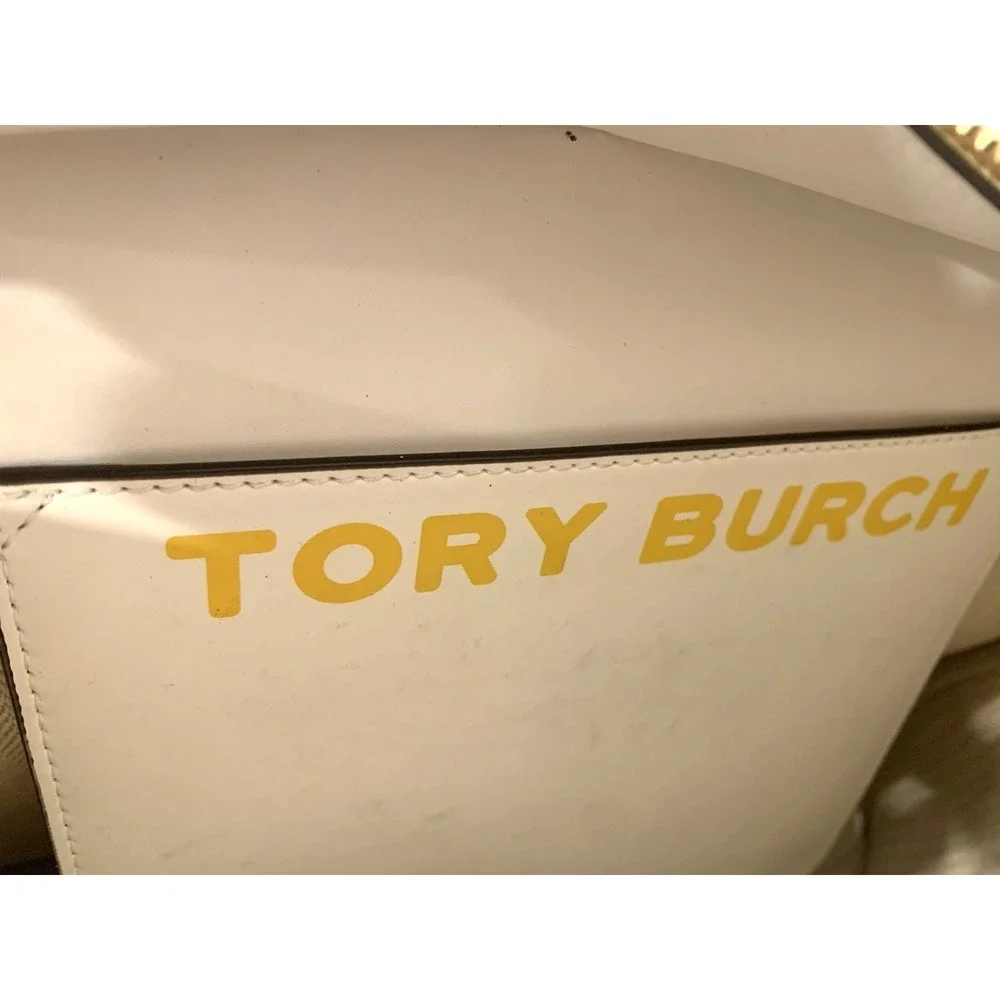Tory Burch Gemini Chain Link Tote Bag Leather Women's Authentic